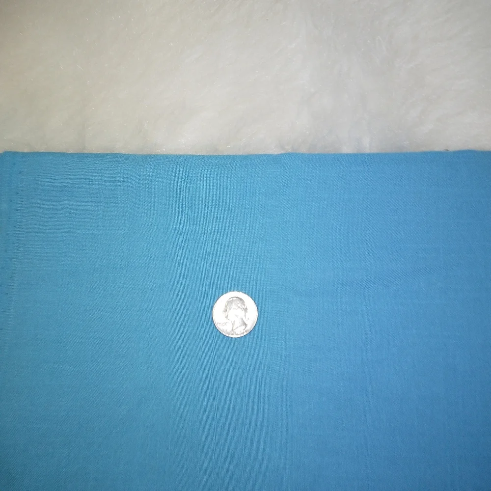 FABRIC Linen Look Blue Fabric Poly Cotton With Very Light Window Pane Lo…